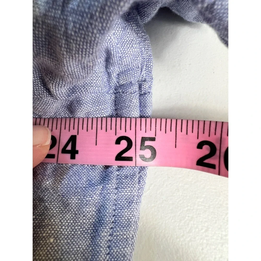 Banana Republic Men's Linen Standard Fit Shirt in Comet‎ Blue Size XL Coastal